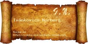 Ivánkovics Norbert névjegykártya