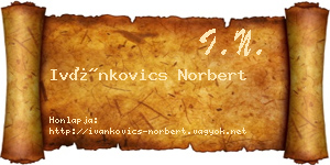 Ivánkovics Norbert névjegykártya